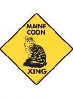 Maine Coon Cat Crossing Sign